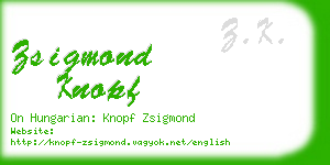 zsigmond knopf business card